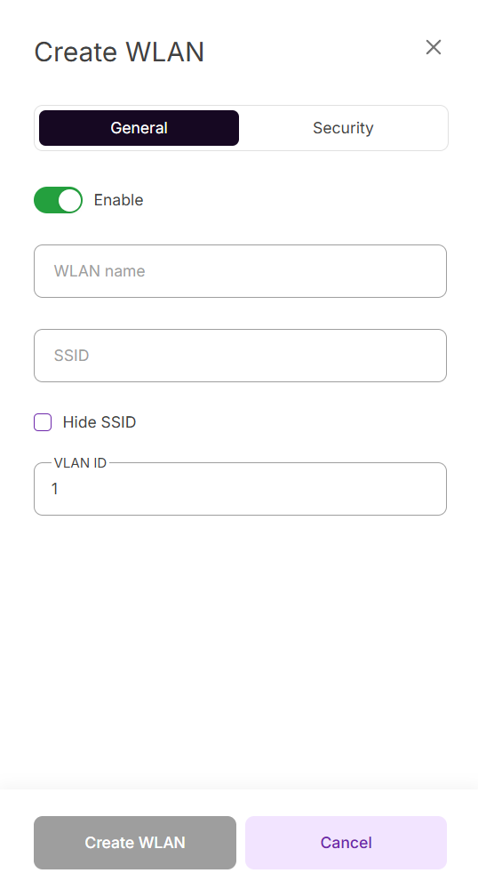 Основные настройки WLAN